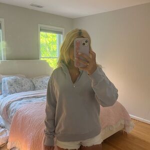 Light Blue Quarter-Zip Sweatshirt